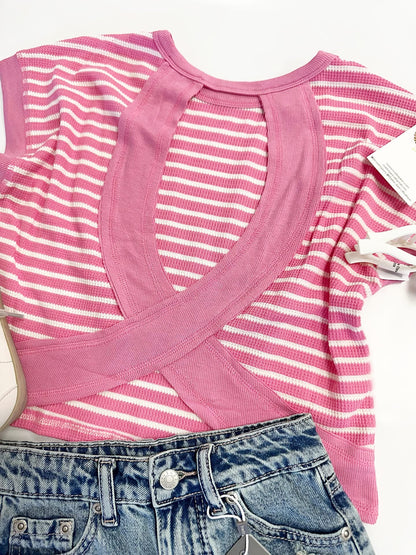 Ella Top in Pink Stripe