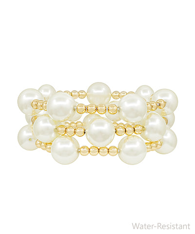 3 Row 14mm Pearl 5mm Bracelet