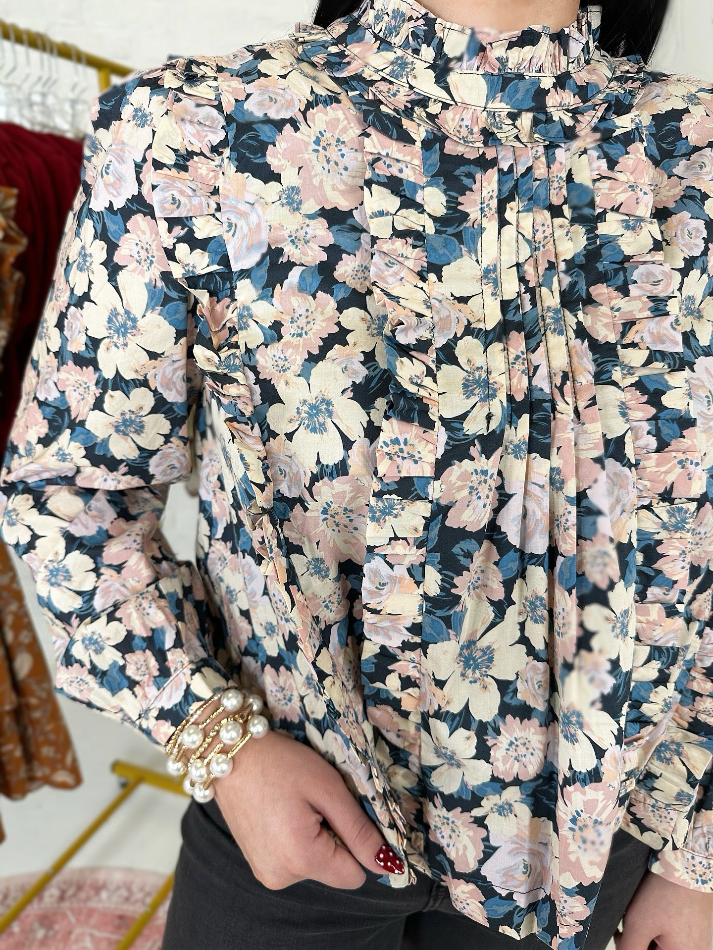 Kasey Top in Black Floral