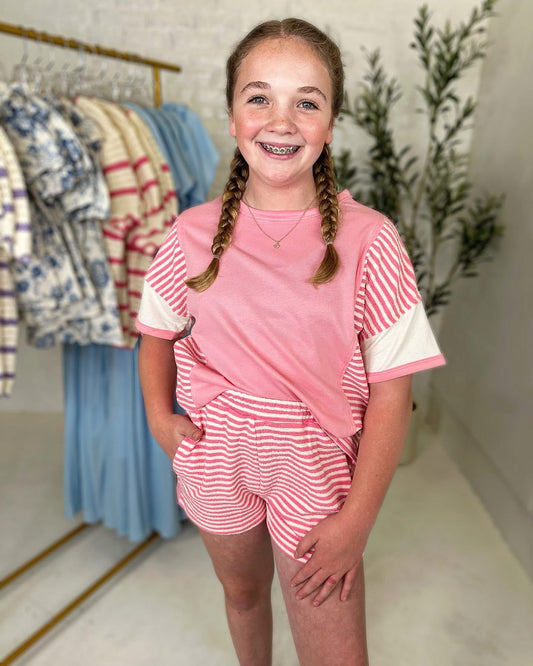 Breck Pink Striped  Set