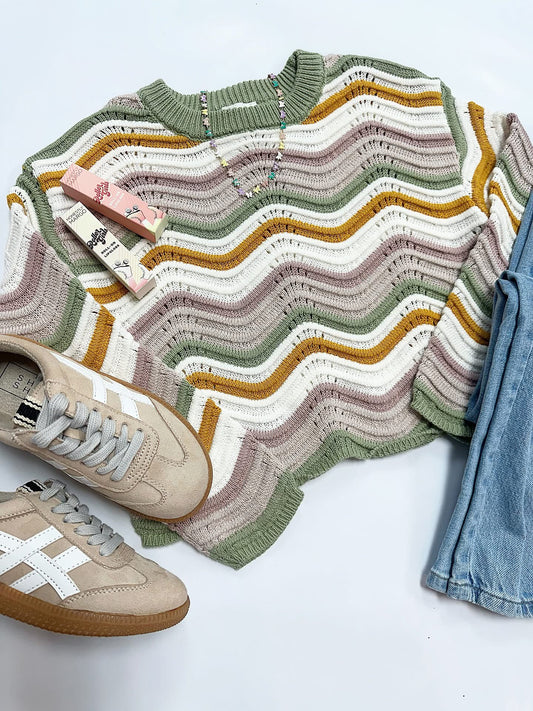 McKenna Sweater in Orange Stripe