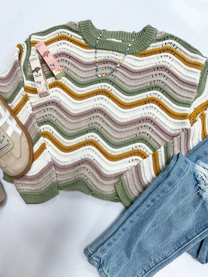McKenna Sweater in Orange Stripe