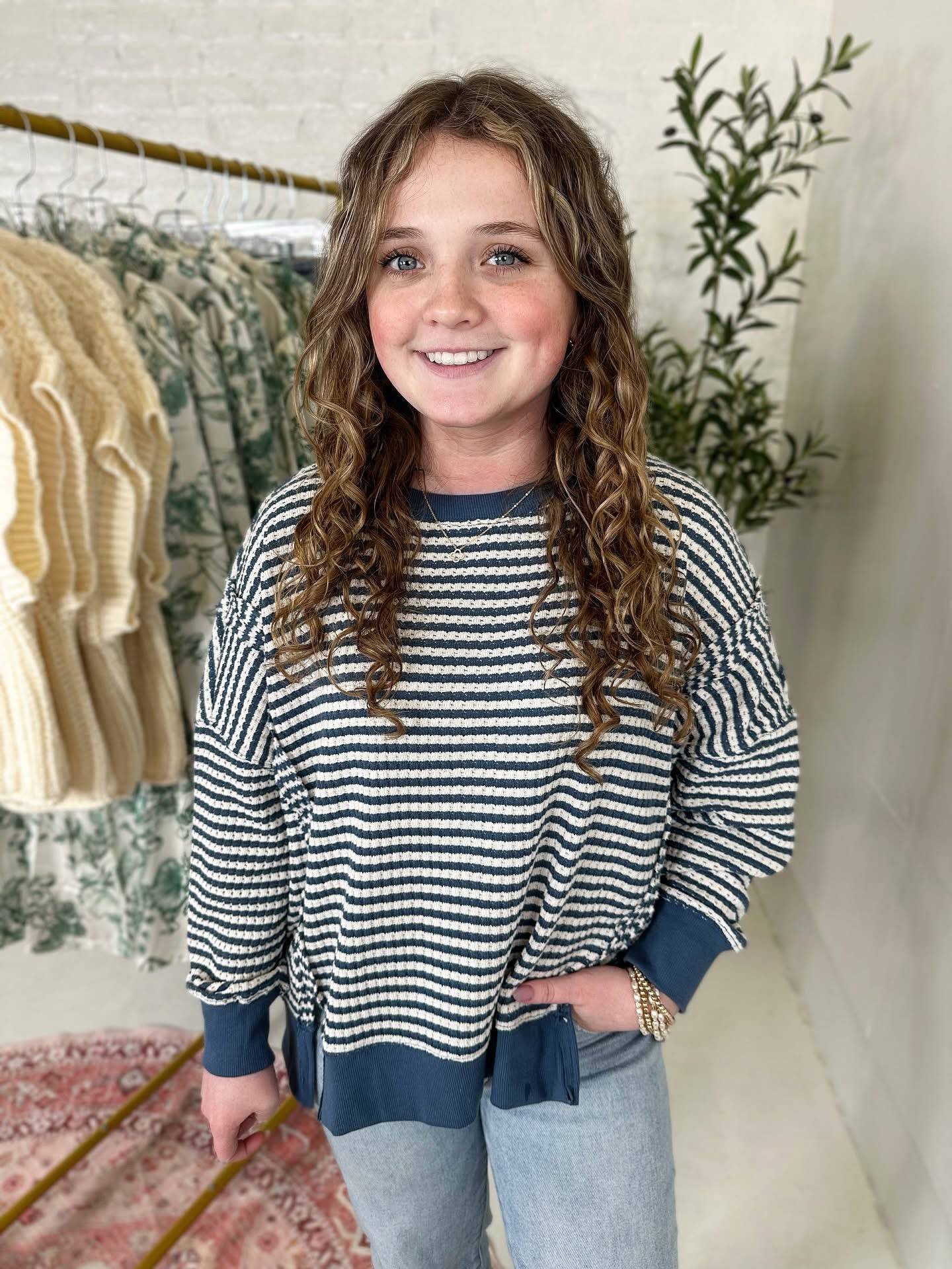 Laney Top in Blue Stripe