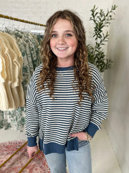 Laney Top in Blue Stripe