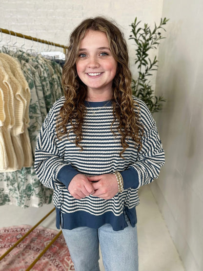 Laney Top in Blue Stripe