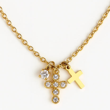 Forever Duo Cross Necklace