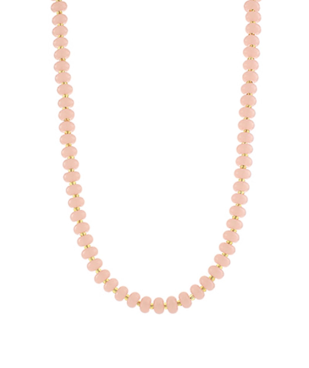 Rondelle & Seed Bead Necklace in Pink