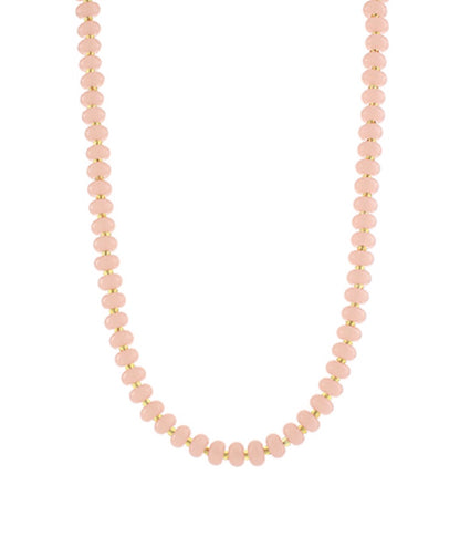 Rondelle & Seed Bead Necklace in Pink