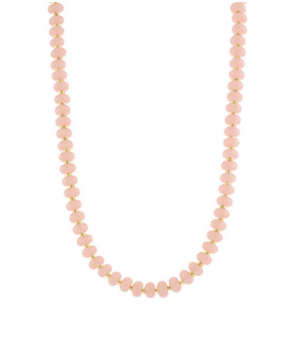 Rondelle & Seed Bead Necklace in Pink