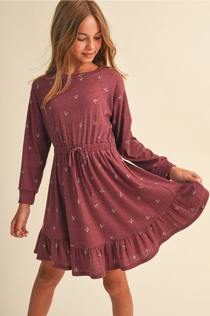 Olivia Dress in Burgundy Floral