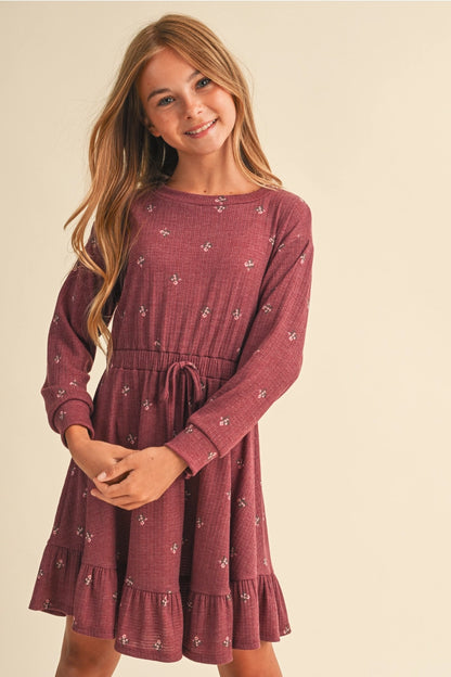Olivia Dress in Burgundy Floral