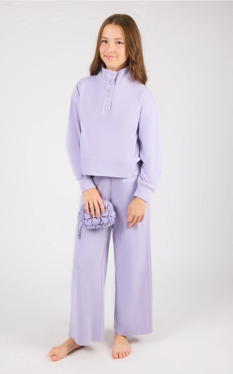 Parker Mock Neck Pullover Set in Lavender