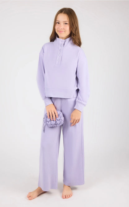 Parker Mock Neck Pullover Set in Lavender