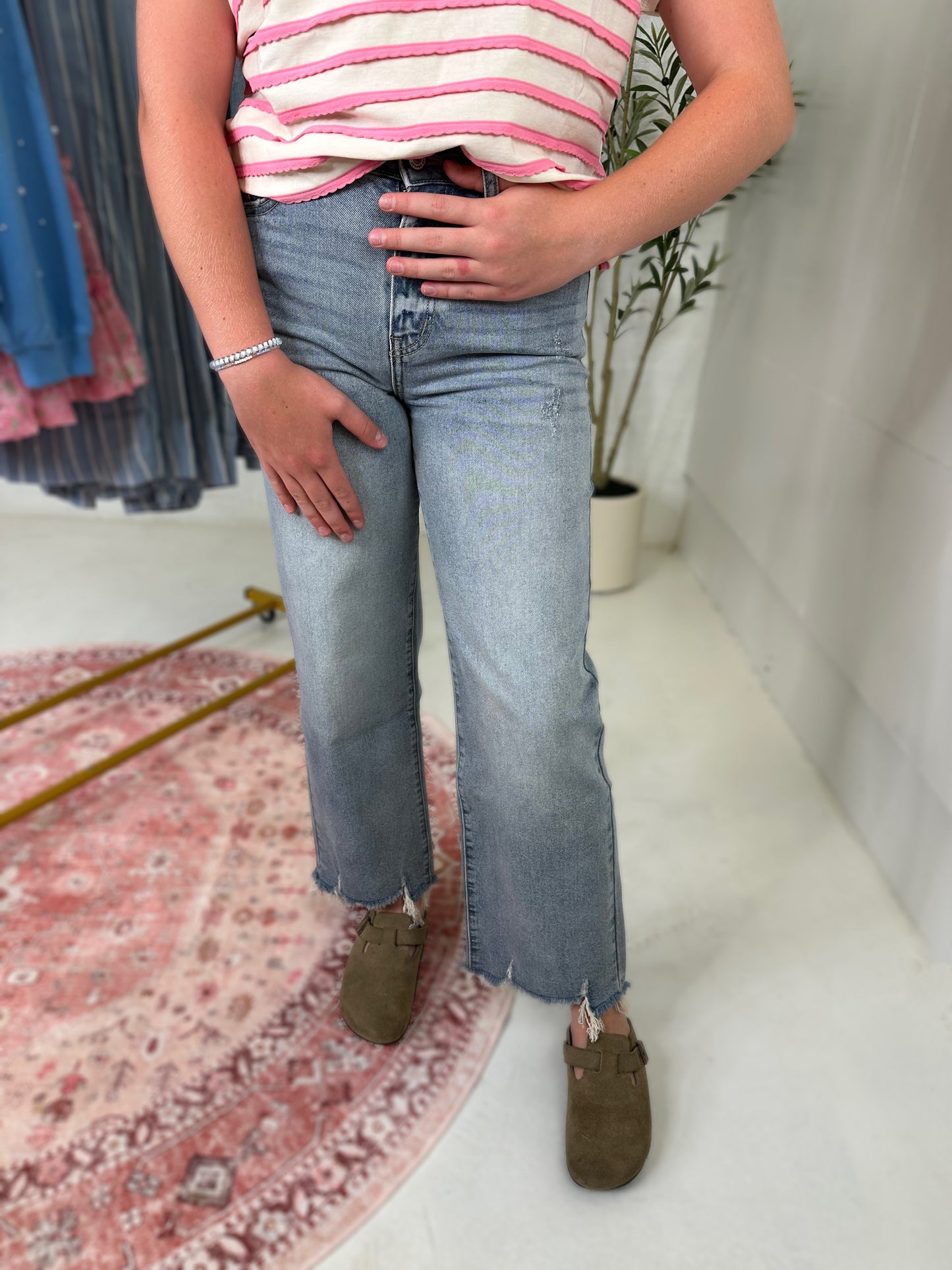 High Rise Slim Wide Leg in Light Wash
