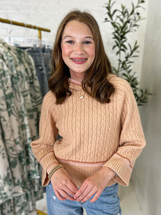 Kendra Hooded Sweater in Coral