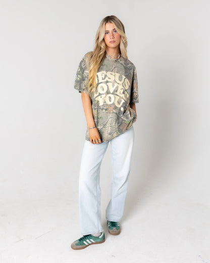 Jesus Loves You Tee in Camo