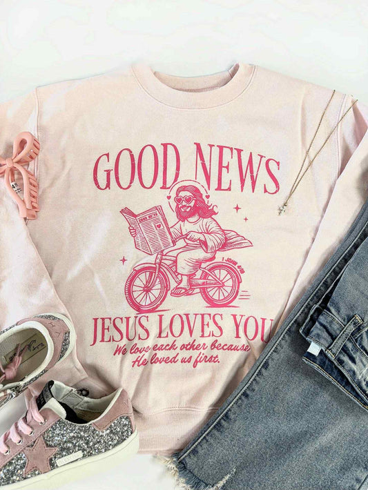 Good News Sweatshirt in Pink