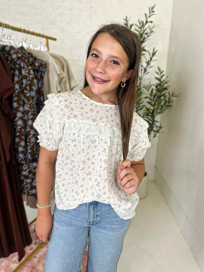 Jenna Top in Cream Floral