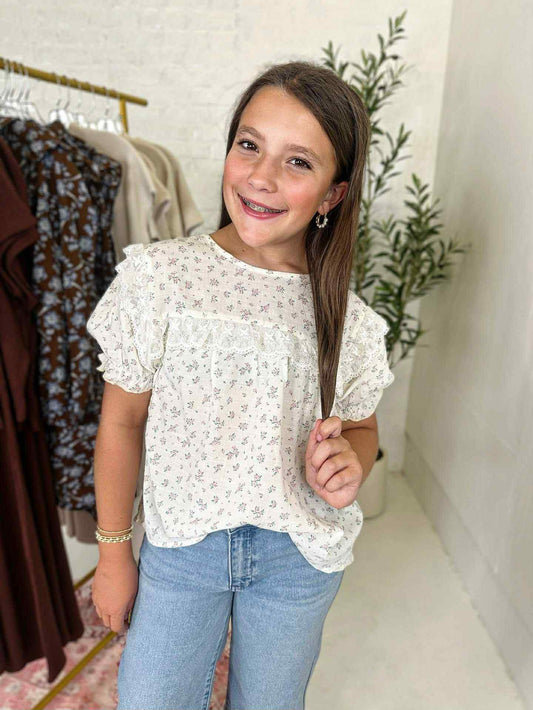 Jenna Top in Cream Floral
