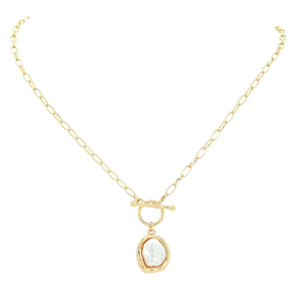 Freshwater Pearl and Toggle Necklace