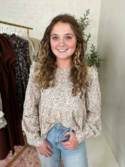 Penelope Top in Brown Floral