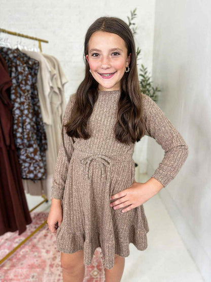 Ella Longsleeve Dress in Brown